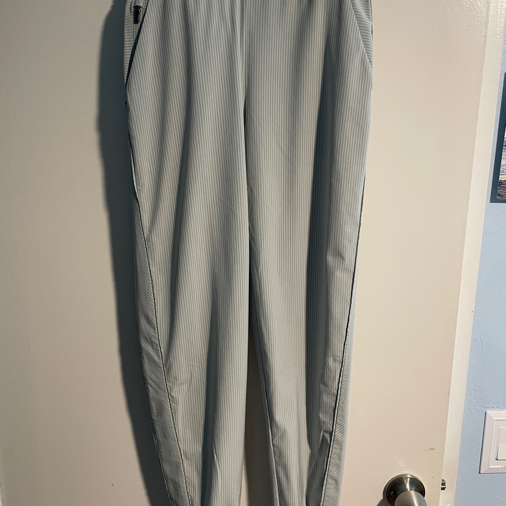 Athleta Light Gray Striped Joggers